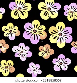 eps vector seamless pattern fashion print retro flowers background floral texture illustration botanical art ornament flora garden image colorful plant modern flora bloom beauty endless repeat
