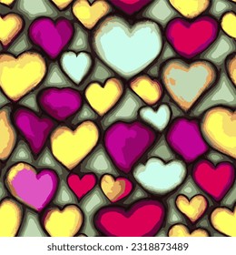 eps vector seamless pattern fashion print love hearts background romantic texture illustration valentine art ornament wedding image colorful romance symbol beauty endless repeat wrapping paper