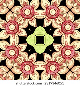 eps vector seamless pattern fashion print colorful background floral texture illustration botanical art ornament mandala image ethnic modern flora tribal beauty endless ethnic repeating