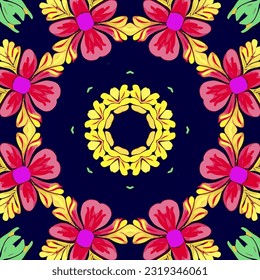 eps vector seamless pattern fashion print colorful background floral texture illustration botanical art ornament mandala image ethnic modern flora tribal beauty endless ethnic repeating