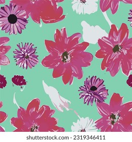 eps vectorial sin fisuras moda impresión flores amarillas rosadas fondo textura floral ilustración arte botánico ornamento flora jardín imagen planta colorida flora moderna belleza inacabable repetición