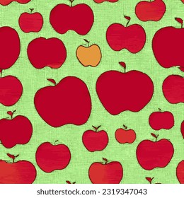 eps vector seamless pattern fashion print green red apple background fruit texture illustration botanical art ornament nature garden image colorful plant modern vegetarian bloom beauty endless repeat