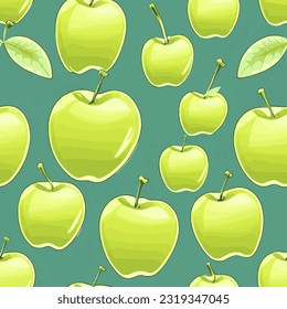 vectores sin fisuras de moda impresión color de manzana rojo verde textura de fruto arte botánico ornamento naturaleza jardín imagen planta colorida flor vegetariana moderna belleza interminable repetición