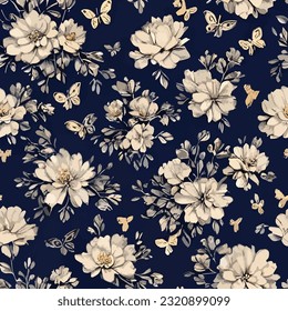 eps vector seamless pattern fashion print flowers background floral texture illustration botanical art ornament flora garden image colorful plant modern flora bloom beauty endless repeat