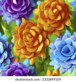 eps vector seamless pattern fashion print flowers background floral texture illustration botanical art ornament flora garden image colorful plant modern flora bloom beauty endless repeat