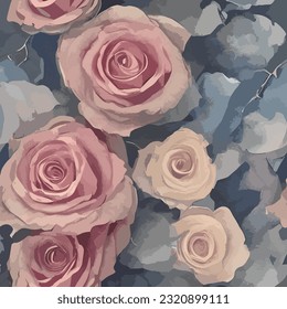 eps vector seamless pattern fashion print flowers background floral texture illustration botanical art ornament flora garden image colorful plant modern flora bloom beauty endless repeat