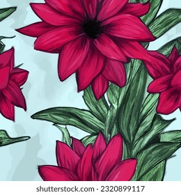 eps vectorial sin fisuras moda imprimir flores fondo textura floral ilustración arte botánico ornamento flora jardín imagen planta colorida flora moderna belleza inagotable repetición