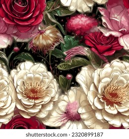 eps vector seamless pattern fashion print flowers background floral texture illustration botanical art ornament flora garden image colorful plant modern flora bloom beauty endless repeat