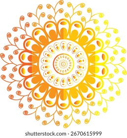 eps Vektor gelbe Farbe Mandala Design