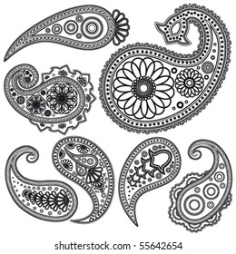 Eps Vintage Paisley  patterns for design.