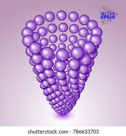 eps10. 3d abstract spheres composition. Vector illustration. Futuristic ULTRA VIOLET Style. Can be used for presentations and design.