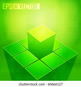 EPS10 3D Abstract Transparent Blue Squares Vector Background