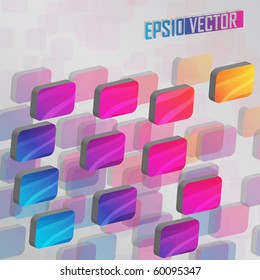 Fondo abstracto de cuadrado redondeado brillante EPS10 3D - ilustración vectorial