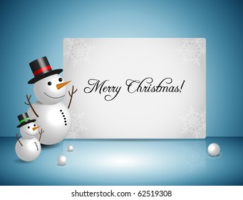 EPS10 3D Snowman Vector Design