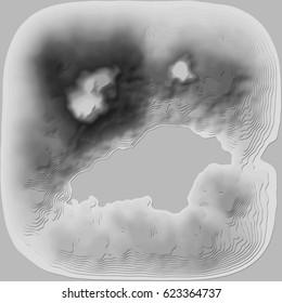 eps10. 3d Topological map of mountains and hills. Cartography and topology. Vector illustration