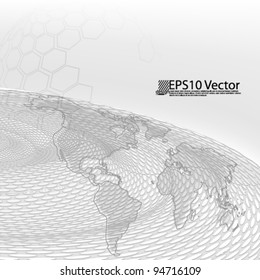 eps10 abstract 3D business background design with world map