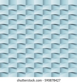 EPS10. Abstract 3d geometric background. White seamless texture with shadow. Simple clean white background texture. 3D Vector interior wall panel pattern.