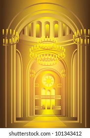 EPS10/ Abstract architectural background - gold