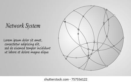 EPS10. Abstract Background with Dots Array and Lines. Connection Structure. Geometric Modern Technology Concept. Digital Data Visualization. Social Network Graphic Concept