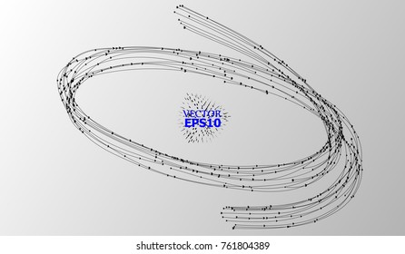 EPS10. Abstract Background with Dots Array and Lines. Connection Structure. Geometric Modern Technology Concept. Digital Data Visualization. Social Network Graphic Concept