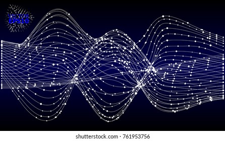 EPS10. Abstract Background with Dots Array and Lines. Connection Structure. Geometric Modern Technology Concept. Digital Data Visualization. Social Network Graphic Concept