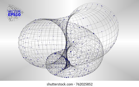 EPS10. Abstract Background with Dots Array and Lines. Connection Structure. Geometric Modern Technology Concept. Digital Data Visualization. Social Network Graphic Concept