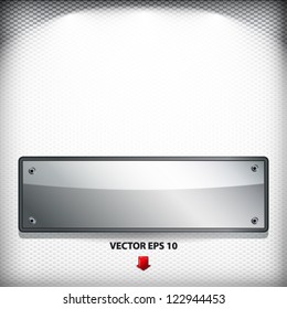 EPS10 Abstract background. Metal banner on a grilled background.
