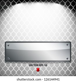 EPS10 Abstract background. Metal banner on a grilled background.