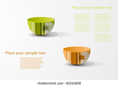 eps10 abstract colored tableware
