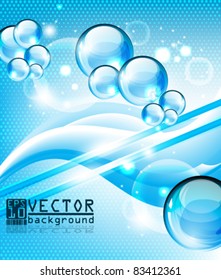 eps10 abstract elegant background with glossy balls and wave
