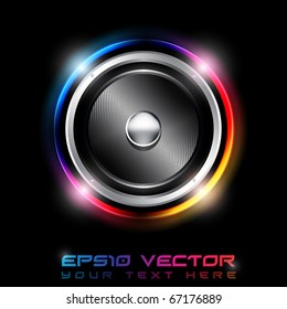 EPS10 Abstract Futuristic Speaker with Glowing Lights Behind - Vector Background