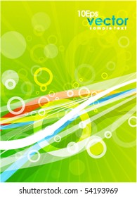 eps10. Líneas abstractas en verde. Fondo del vector