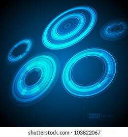 Fondo del vector de círculos de la tecnología retrospectiva abstracta EPS10