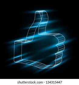eps10, abstract symbol of LIKE in style 3D