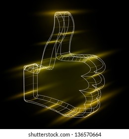 eps10, abstract symbol of LIKE in style 3D