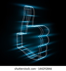eps10, abstract symbol of LIKE in style 3D