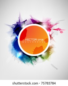 eps10 abstract vector circle design on splatter background