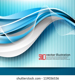 eps10 abstract vector design - blue futuristic wave concept
