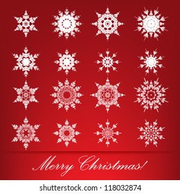 eps10 abstract vector design - Christmas snowflakes illustration set