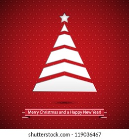 eps10 abstract vector design - Christmas tree concept on red background