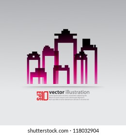 eps10 abstract vector design - futuristic silhouette of a city