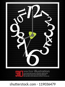 eps10 abstract vector design - futuristic clock concept on black background