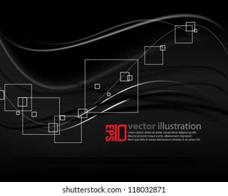 eps10 abstract vector design - geometric squares with wave concept illustration