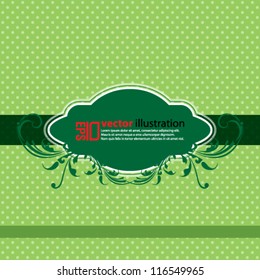 eps10 abstract vector design - green retro banner background