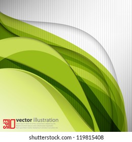 eps10 abstract vector design - green wave background concept