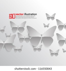 eps10 abstract vector design - monochromatic butterflies