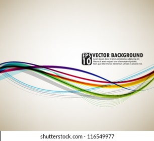 eps10 abstract vector design - multicolor wave on isolated background