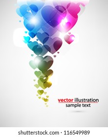 eps10 abstract vector design - multicolored hearts on isolated background