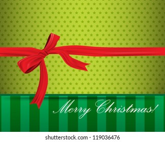 eps10 abstract vector design - red ribbon on green background concept for Christmas