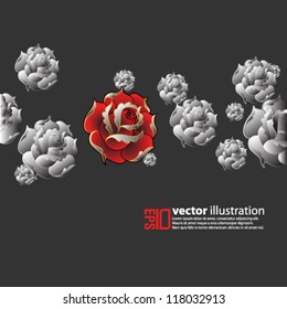 eps10 abstract vector design - roses futuristic concept illustration